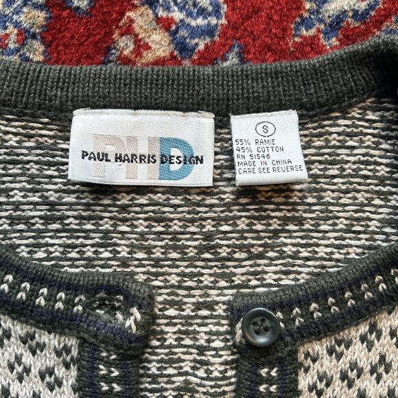 Vtg Paul Harris Design Button-Up Cardigan Sweater Women’s Small Fair Isle - Picture 5 of 6